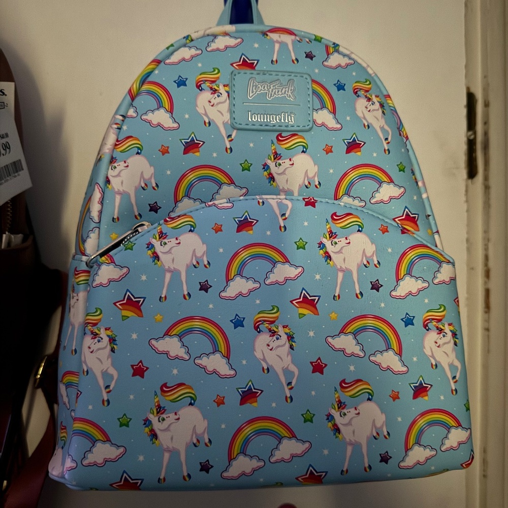 Loungefly Blue Unicorn and Rainbow Backpack